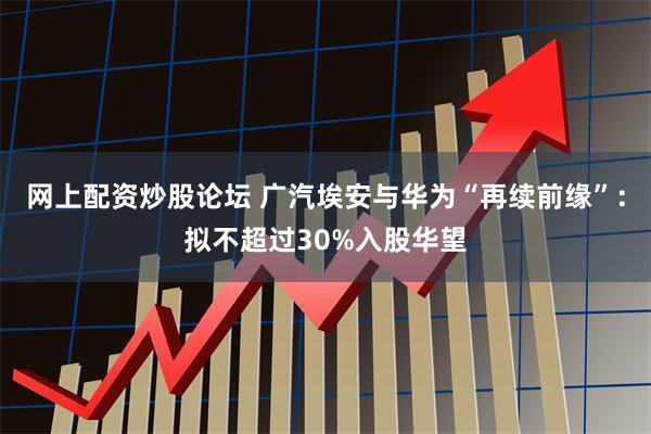 网上配资炒股论坛 广汽埃安与华为“再续前缘”：拟不超过30%入股华望